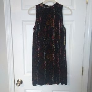 Loft velvet muli floral print shift dress